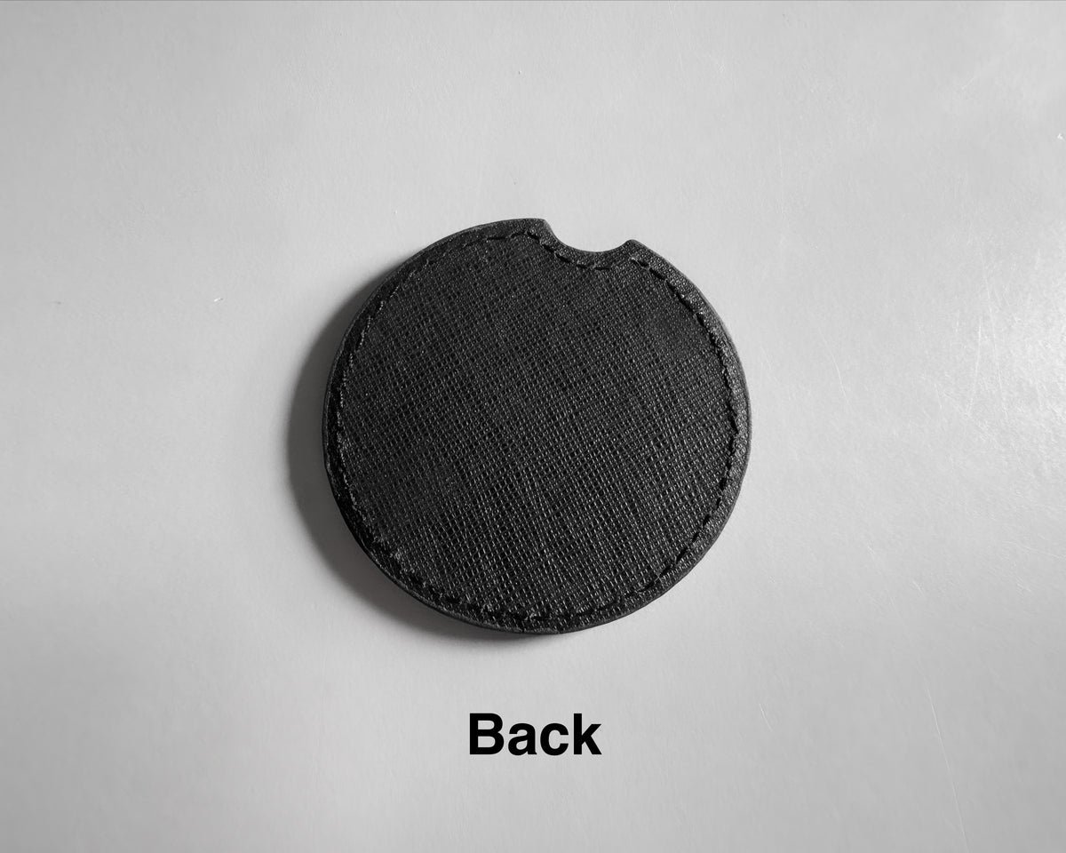 Custom Car Coasters 2 Pack, Personalized Vegan Leather Cup Holder Inserts, 2.5 Inch Round Car Accessories
