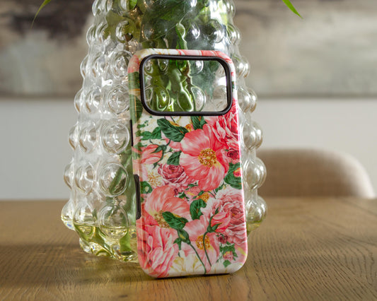 Pink Carnation Floral iPhone 17 Case ( Air,Pro, Max ) MagSafe Tough Cover