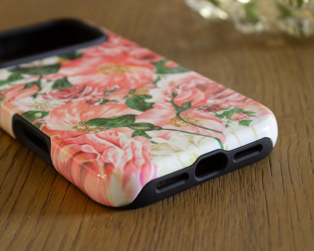 Pink Carnation Floral iPhone 17 Case ( Air,Pro, Max ) MagSafe Tough Cover