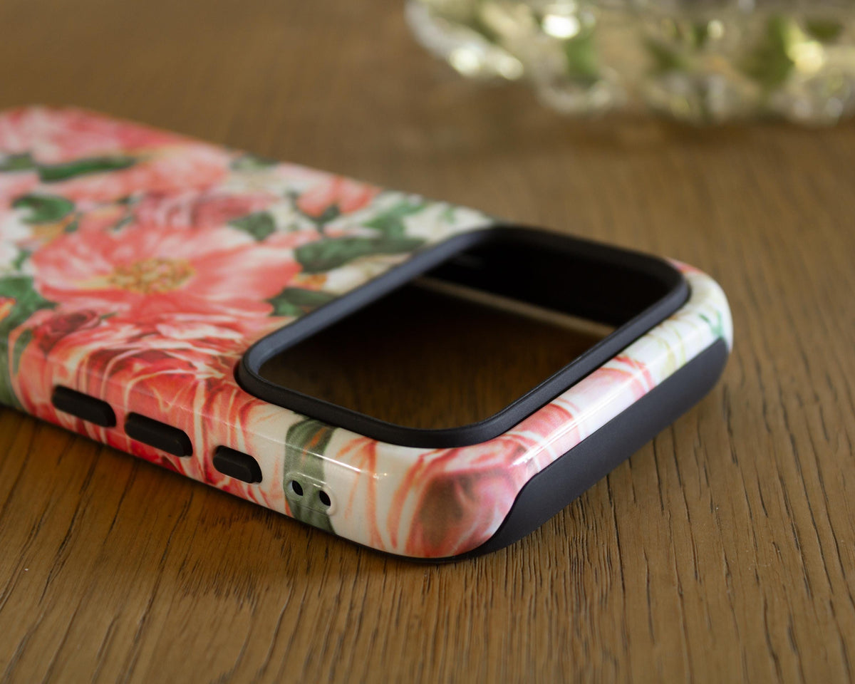 Pink Carnation Floral iPhone 17 Case ( Air,Pro, Max ) MagSafe Tough Cover