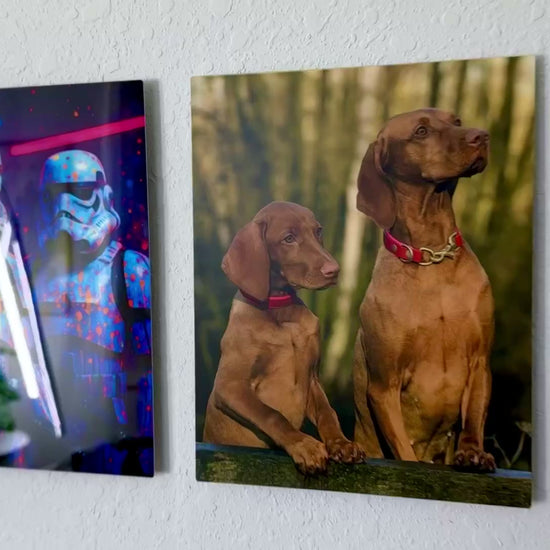 Video showing two 8x10 HD metal prints in glossy and matte finish. 