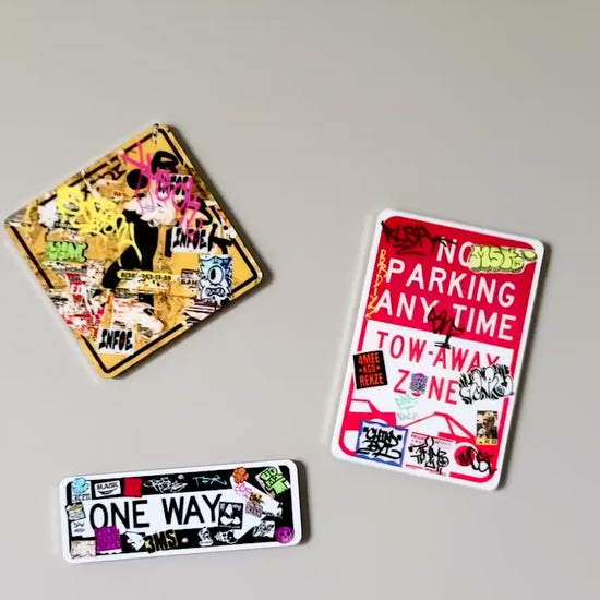 Video of 3 Graffiti Themed Fridge Magnets